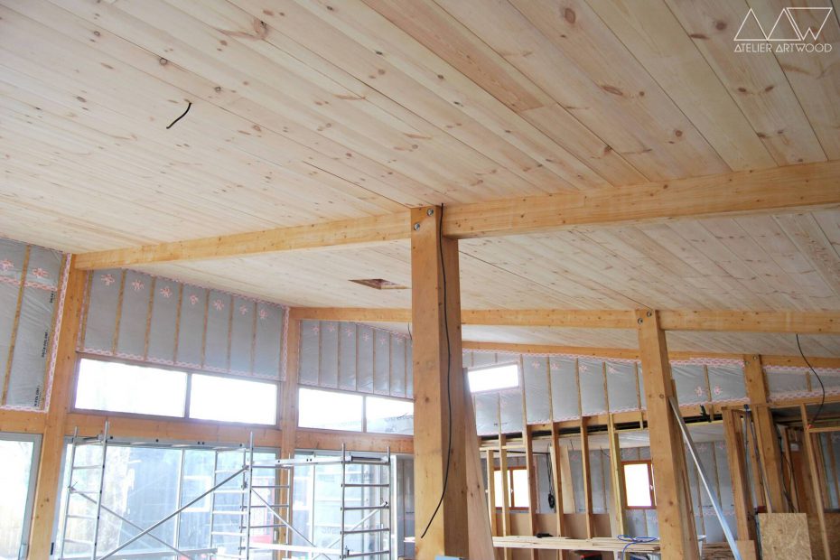 Finitions intérieures : Plafond en lambris bois