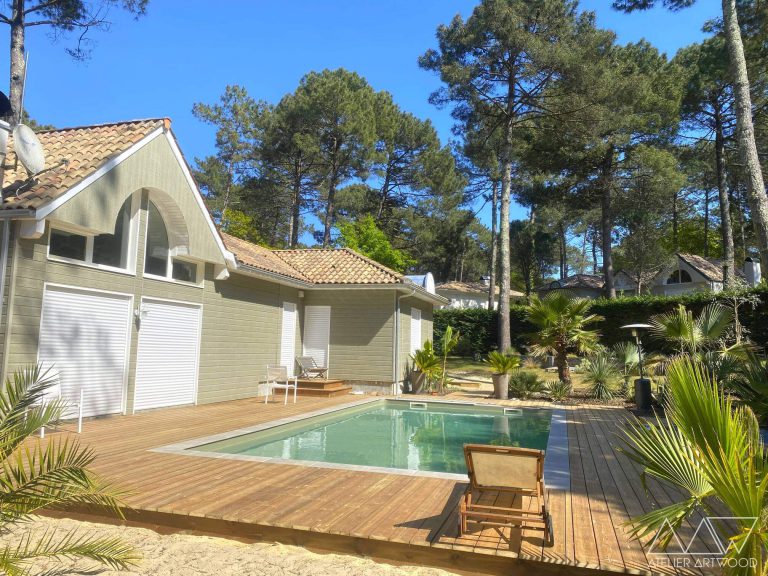 Terrasse en pin à Biscarosse