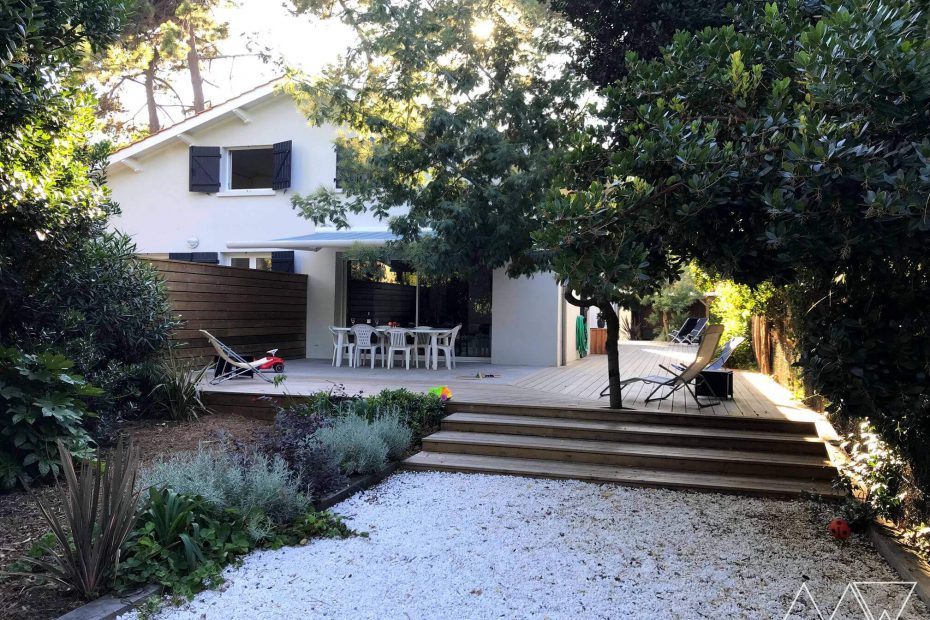 Terrasse en bois au Cap Ferret